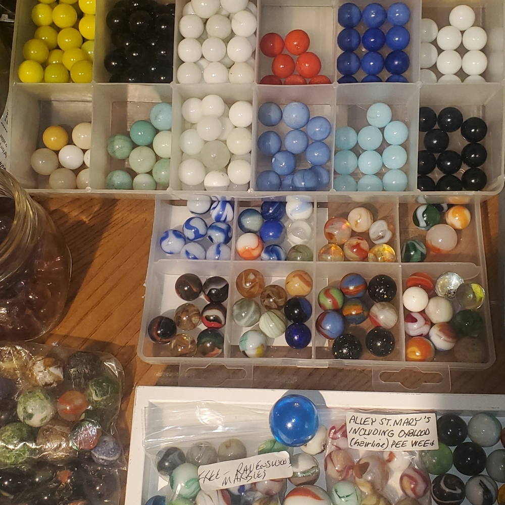 HUGE MARBLES COLLECTION 34LBs GERMAN CAC AKRO PELTIER JABO MARBLE KING DISPLAYS - Picture 4 of 16